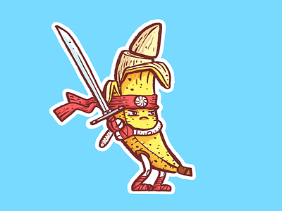 Samurai Banana banana contest digital painting illustration photoshop samurai sticker stickermule sword