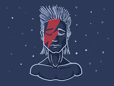 Farewell Starman 2d character david bowie head illustration photoshop sketch wacom