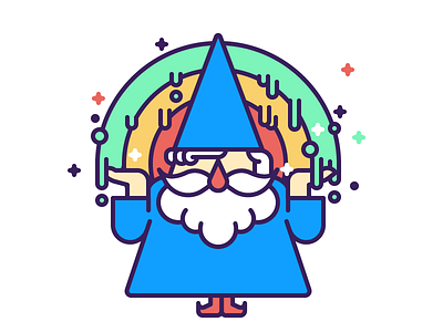 Rainbow Wizard character fun illustration magic magician rainbow simple vector wizard