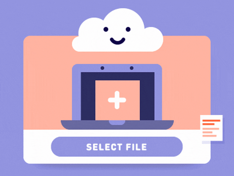 Feed the Cloud animation button cloud drag and drop file form gif loop ui upload uploader