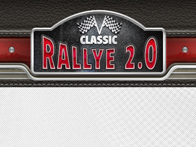 Classic Rallye Header Detail classic game header leather logo metal race rallye stitching ui vintage webdesign
