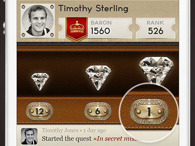 Diamond Jubilee Treasure Hunt ui details app copper diamond jubilee gold icon interface interface design ios iphone mobile screen ui