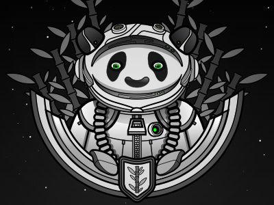 Bamboo Space Empire astronaut bamboo character illustration panda sci fi space space suit