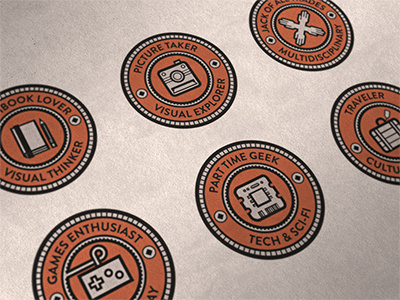 Personal Badges about badge icon personal portfolio retro set vector vintage