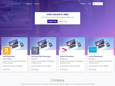 Job search site design illustration job application ui ux