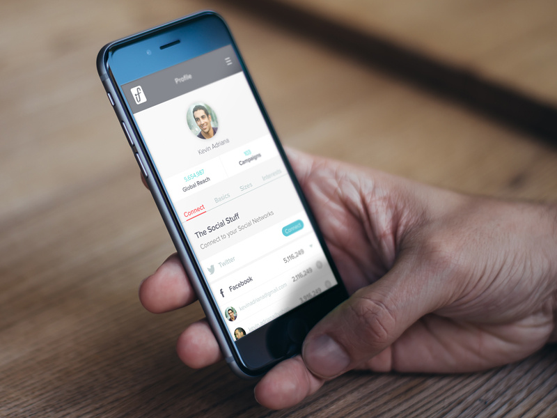 Social Analytics Profile Shot social analytics logout menu graphs data ios iphone 6