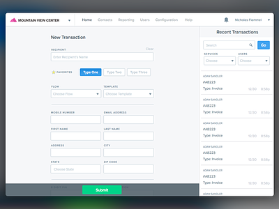 Payment Form Shot dashboard forms hq payment transactions ui ux