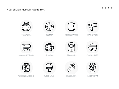 electric appliance icon-line app design icon illustration ui