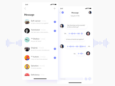 Chat application UI design