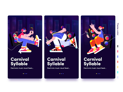 Electronic music festival character illustration