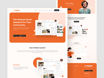 Tribelio Website clean ui community website design designer landing page minimal ui ui design web web design website concept website design