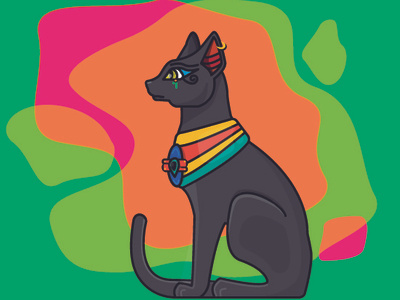 Holy Cat animals bastet cat cat drawing cute egypt flat vector god history illustration logo melbourne pet