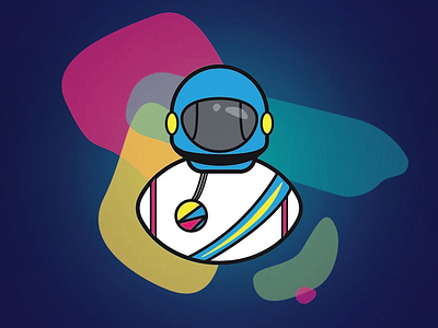 Blue astronaut astronaut cute space stars vector