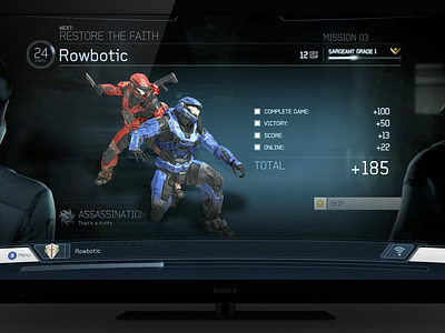 Halo Post Game Lobby 343 gaming halo ui xbox