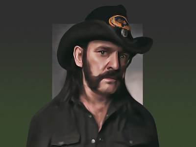 Lemmy Motorhead digital face hat illustration legend lemmy motorhead music panting