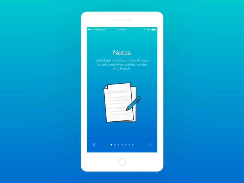 Jottit App Onboarding app checklists gradient ios notebooks notes onboarding reminders tasks