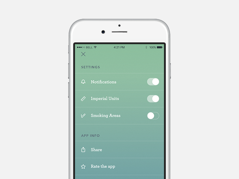 Settings Screen by Mallory Sluetz for Rightpoint on Dribbble