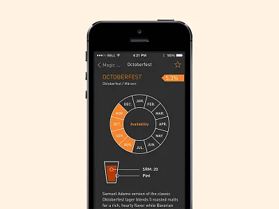 Beer App app autumn beer black dark details ios octoberfest orange ui ux