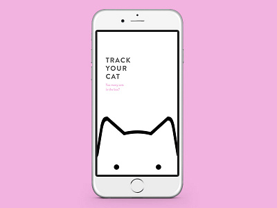 Cat Tracker // Launch Screen black cat ios iphone launch minimal pink tracker white wip