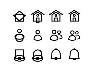 Icon Process house icons interface notification people process simple