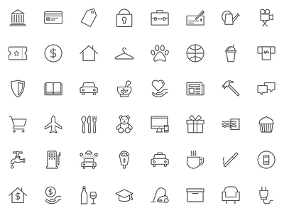 Icons for everyday activities