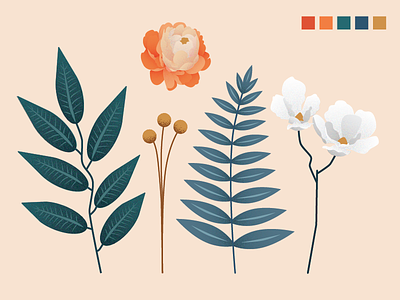 A Color Palette Test botanical illustration plants wip