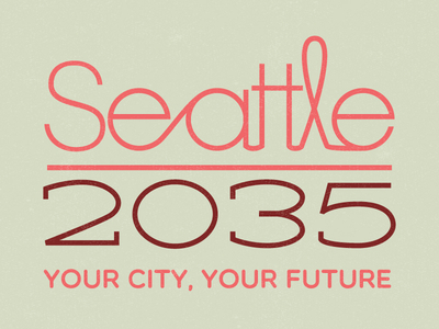 City Planning logo altered type cursive hand type logo seattle typography