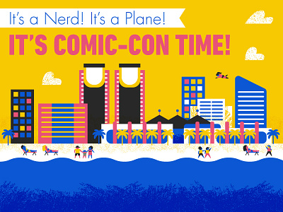 Comic Con Infographic beach bright comic comic con convention center nerd san diego texture