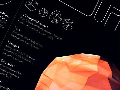 Jupiter 3 d data viz education hand type infographic jupiter killer foundry low poly poster space