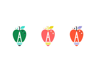 Logo pitch apple brand branding cute fun icon learn lightbulb logo sparkle whimsical