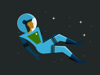 Spacy Lady astronaut illustration lady space travel