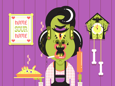 Seattle Monster Mash 7/31 character cigarette clock halloween illustration ma mom monster pie seattle monster mash seattlemonstermash spooky