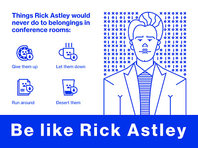 Be Like Rick Astley coffee conference cup design challenge donut illustration intentional futures psa rick astley room