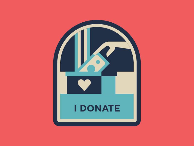 Wear your cause on your sleeve charity donate flat giving hands icon illustration march patch patches philanthropy volunteer