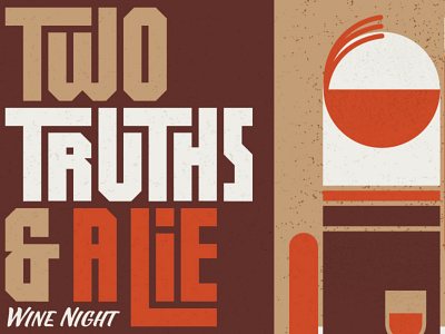 Wine Night Invite 70s combover lie modern times night retro texture truth wine