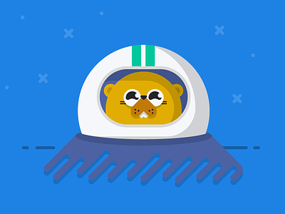 GoGopher Blog Header astronaut cute gogopher gopher illustration platformsh simple space teeth
