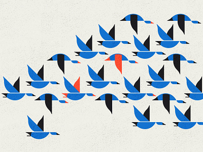 Ducks in a row 🦆 blog brand ducks flight fly geometric illustration simple texture
