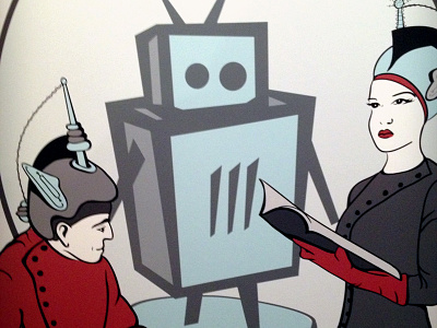Humanization futurism illustration robot sci-fi