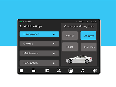 Daily Ui #007 daily 100 challenge daily ui daily ui 007 settings vehicle settings