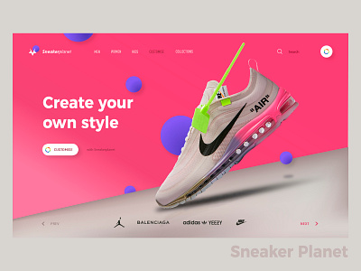 Sneakers Landing Page balenciaga landing page design landingpage nike air max yeezy