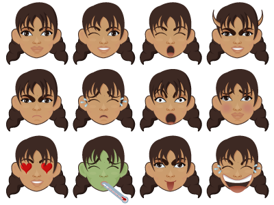 Chat icons chat emoticon emotion face girl icon