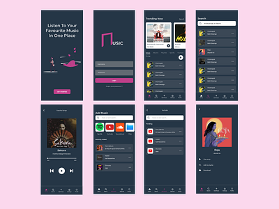 Music App design graphic design mobile application music app ui