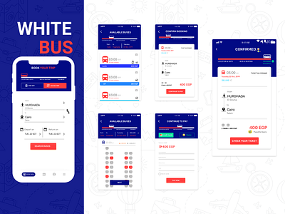 White bus-traveling app adobexd booking app buses concept design digital product design dribbble best shot egypt poland search screen travelling app ui inspiration uidesign ux design ux research