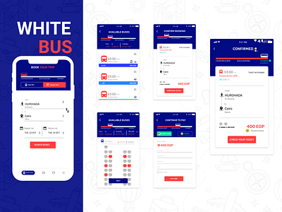 White bus-traveling app