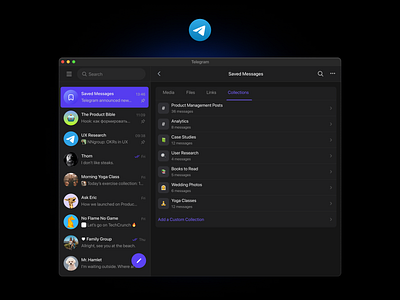 Telegram Collections - Pt.1 product design telegram ui ux