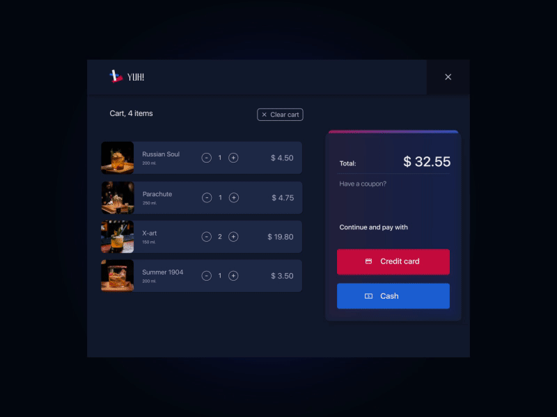 Payment UI animation