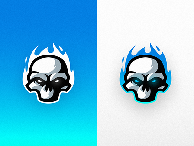 Blue Flame Skull bjorklidesign design esport flame gaming illustration logo mascot skull