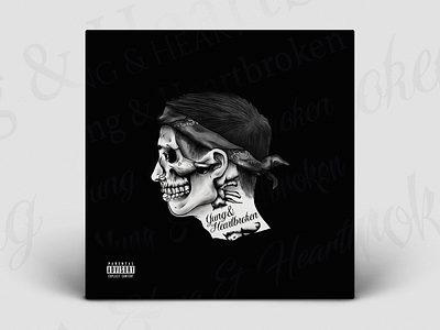 Yung & Heartbroken - Cover Artwork album art art black and white cover cover design design graphic music skull soundcloud