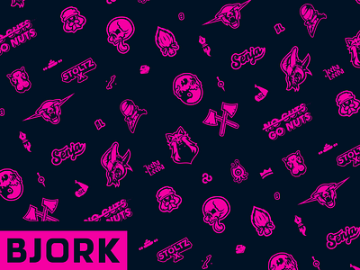 BJORK Pattern bjorklidesigns design graphic design illustration magenta pattern skull type vector