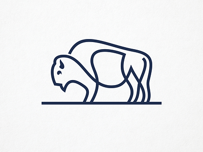 Bison animal bison logo one line symbol wild